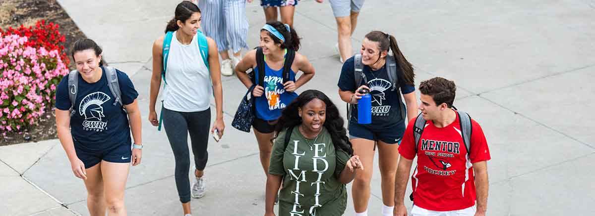 A group of students walking